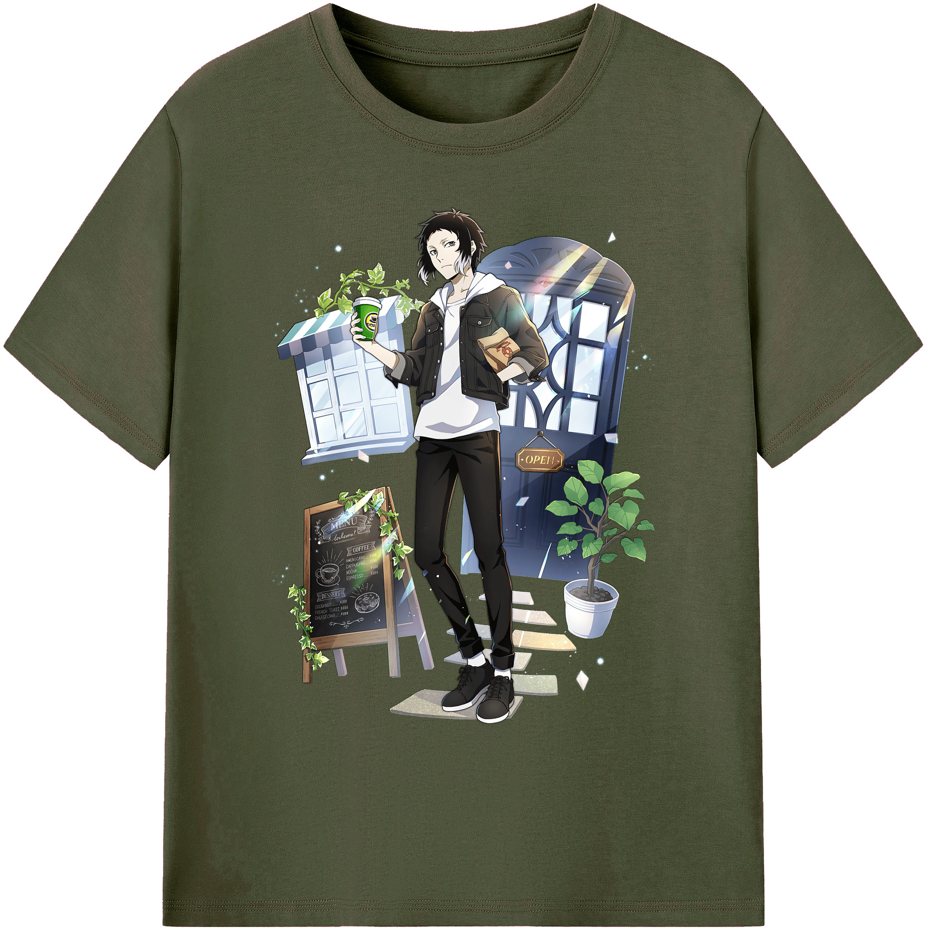 （画像用） 文豪ストレイドッグス Bungo Stray Dogs 綿100％ メンズ半袖Tシャツ｜肌触りやわらか＆通気性